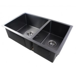 Aqu Dark Grey Handmade Double Bowls Kitchen Sink 710*450*205